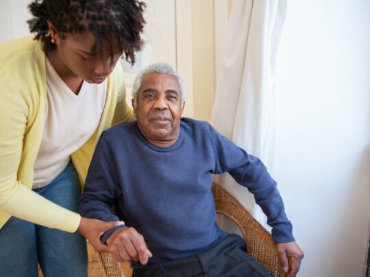 hospice nurse with patient